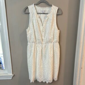 NWOT 41 Hawthorn White Sleeveless Eyelet Lace Dress